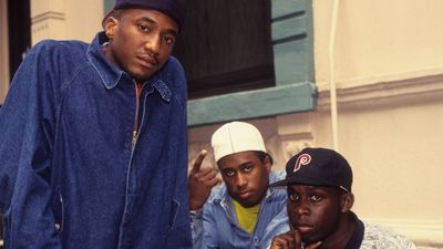 Q-Tip, Ali Shaheed Muhammad and Phife Dawg of the hip hop group 'A Tribe Called Quest' pose for a portrait session in July 1991 in New York