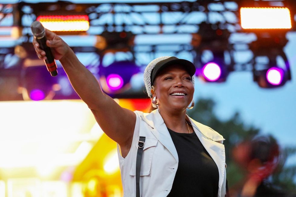 Queen Latifah performs live during the NMAAHC Hip-Hop Block Party at Smithsonian National Museum Of African American History on August 12, 2023 in Washington, DC.