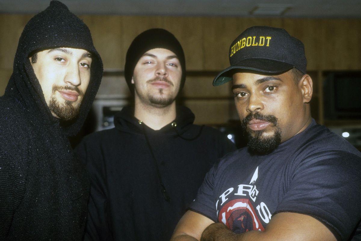 Rap group Cypress Hill ( DJ Muggs aka Lawrence Muggerud; Sen Dog aka Senen Reyes; B-Real aka Louis Freese) appear in a portrait taken on October 30, 1991 in New York City.