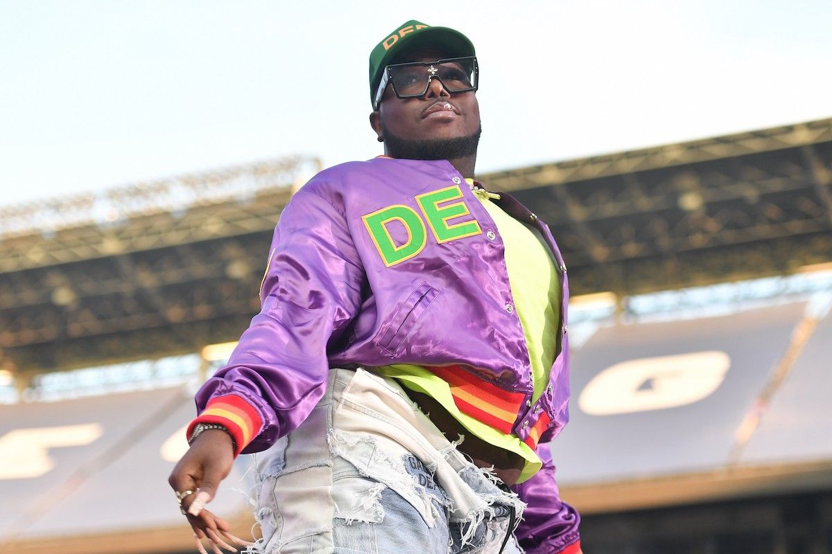 Rapper Saucy Santana performs onstage during 2022 Hot 107.9 Birthday Bash at Center Parc Credit Union Stadium at Georgia State University on July 16, 2022 in Atlanta, Georgia. 