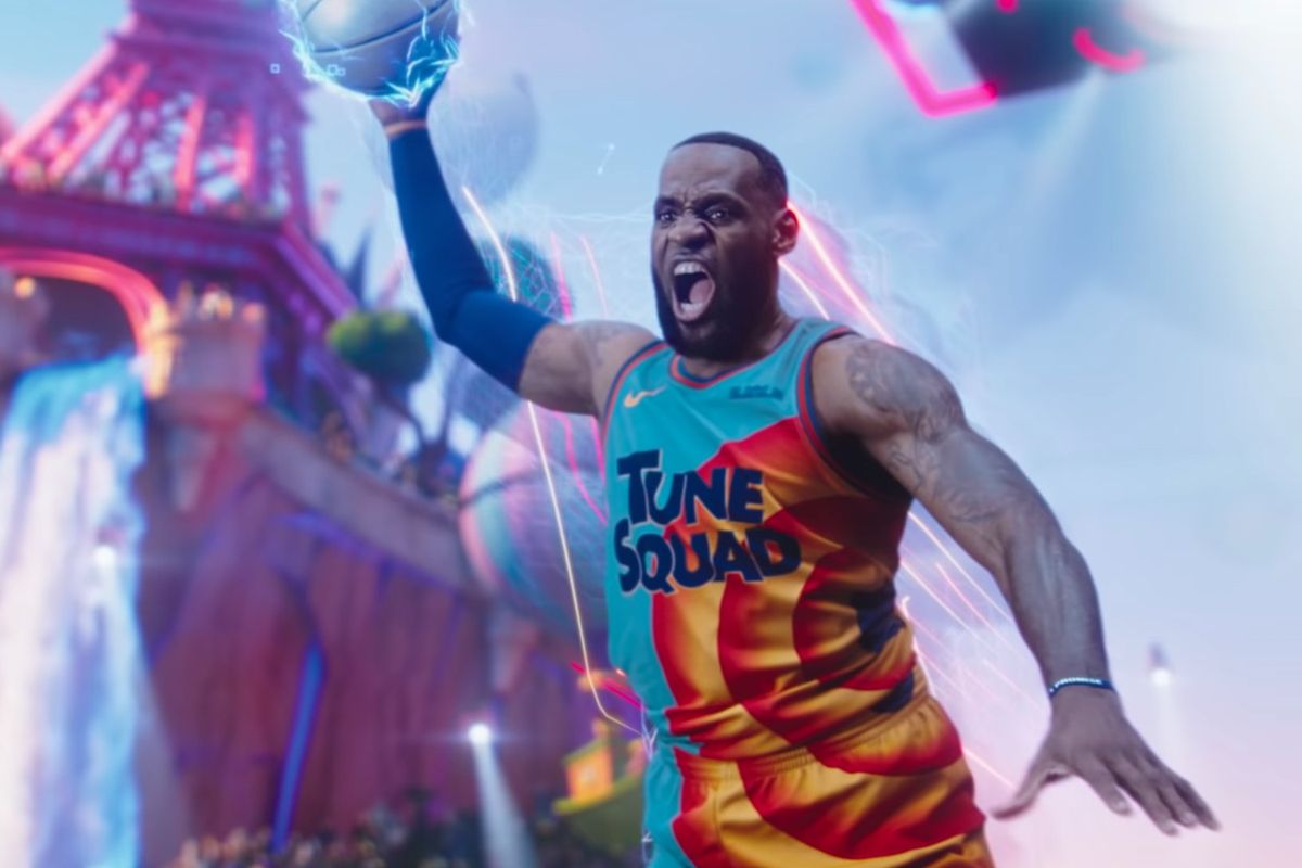 Screenshot of LeBron James in the official trailer for Space Jam: A New Legacy