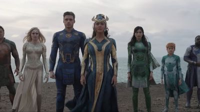 Screenshot of the Eternals team from the final trailer for the upcoming Marvel film.