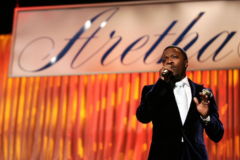 Singer Anthony Hamilton during the 2008 MusiCares Person of the Year Honors Aretha Franklin at the Los Angeles Convention Center on February 8, 2008.