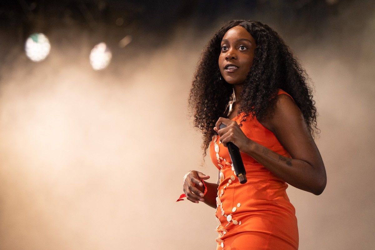 Singer Noname performs onstage during Weekend 2, Day 3 of the 2023 Coachella Valley Music and Arts Festival on April 23, 2023 in Indio, California.