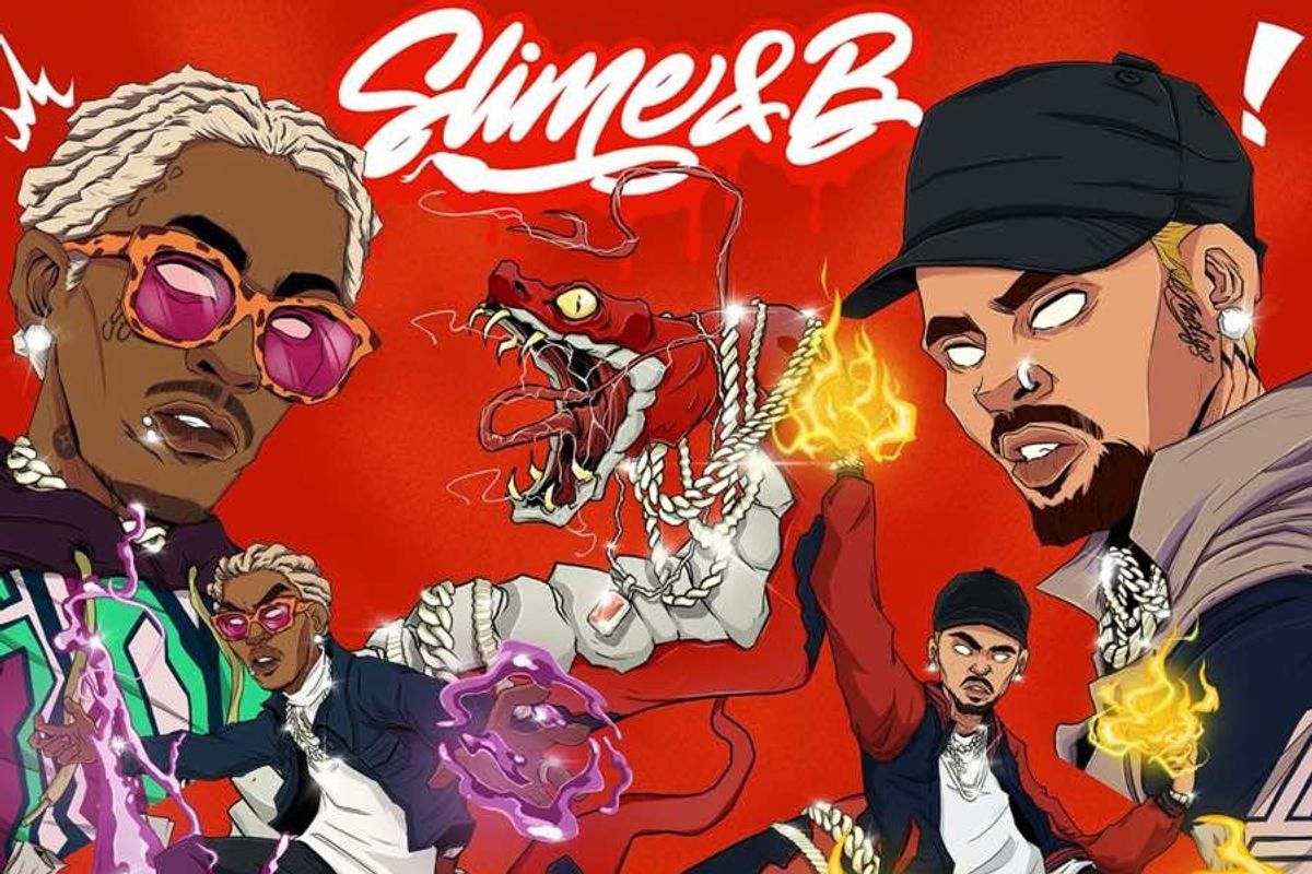 Slime and B Mixtape Cover Art Chris Brown Young Thug