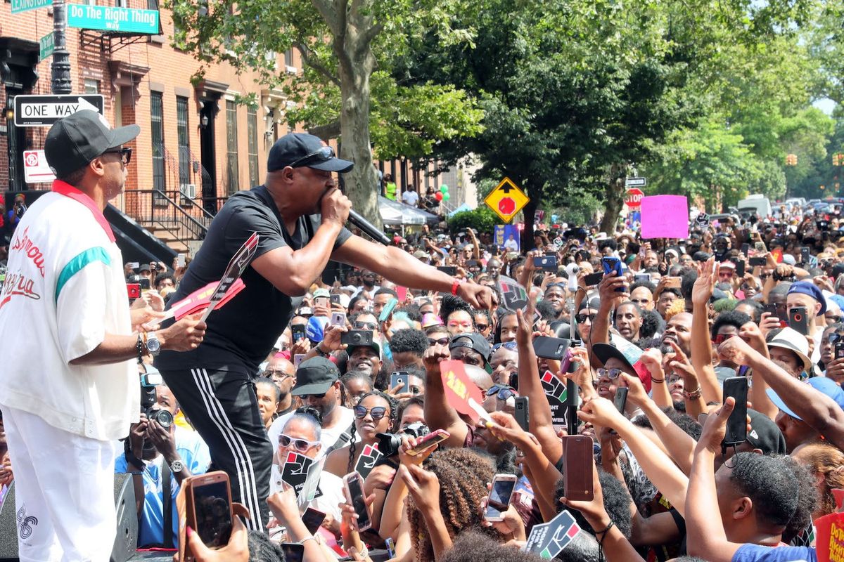 Spike Lee and Chuck D with a group of people NYC events