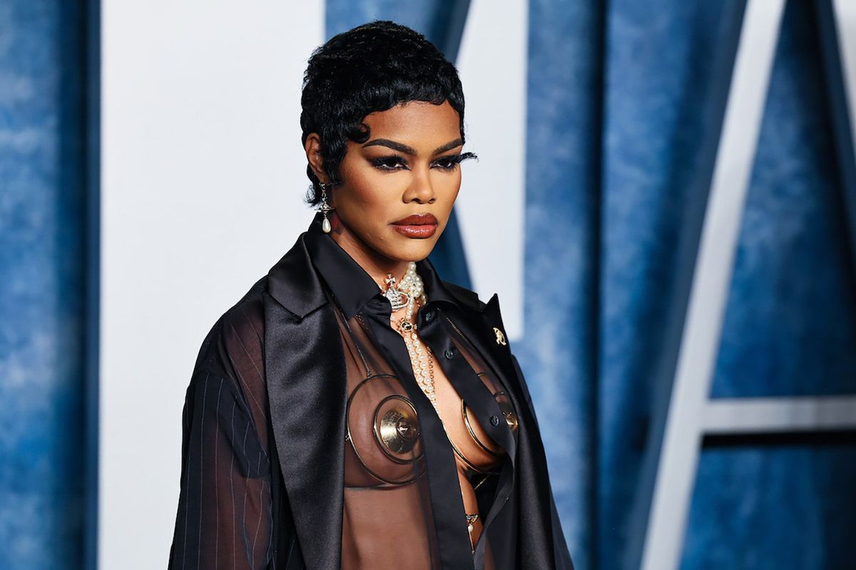 Teyana Taylor attends the 2023 Vanity Fair Oscar Party Hosted By Radhika Jones at Wallis Annenberg Center for the Performing Arts on March 12, 2023 in Beverly Hills, California. (Photo by Leon Bennett/FilmMagic)