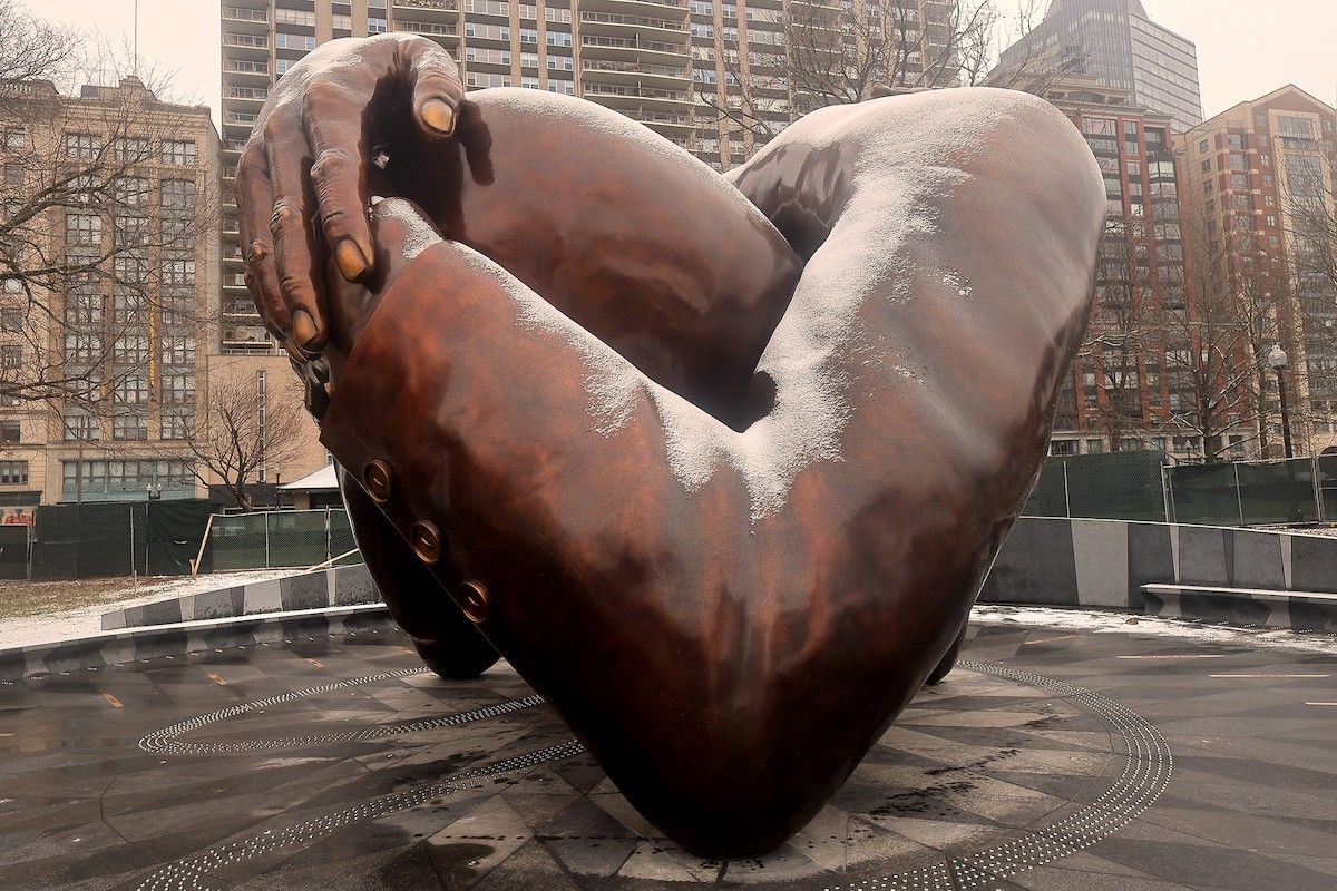 The embrace statue