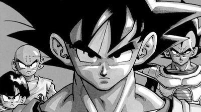 The monochromatic Zack Snyder treatment applied to the cover for the eighth volume of the 'Dragon Ball Z' manga.