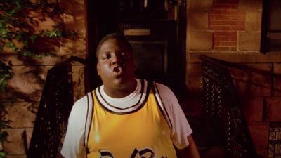 The Notorious B.I.G. in the video for "Juicy."