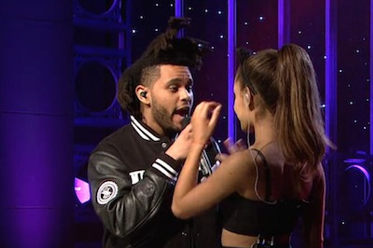 The Weeknd Joins Ariana Grande To Perform "Love Me Harder" On Saturday Night Live