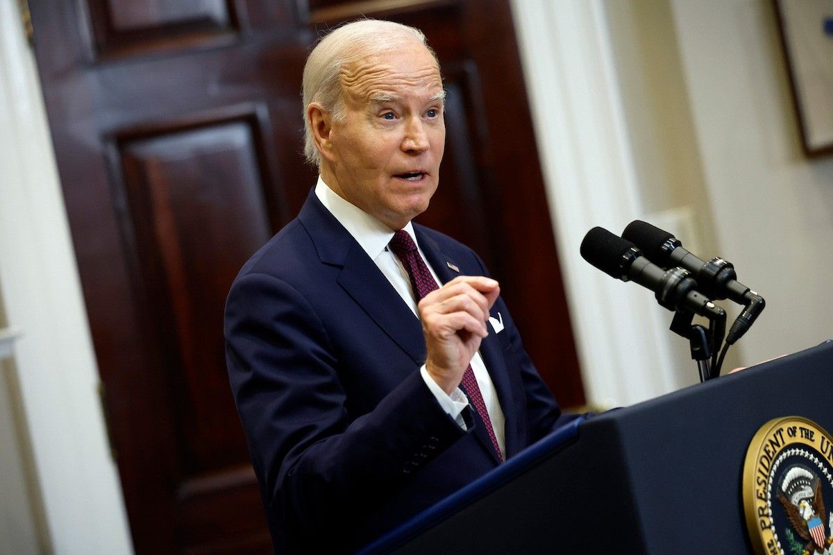 U.S. President Joe Biden makes a statement about the Supreme Court’s decision on affirmative action in higher education in the Roosevelt Room at the White House on June 29, 2023 in Washington, DC.