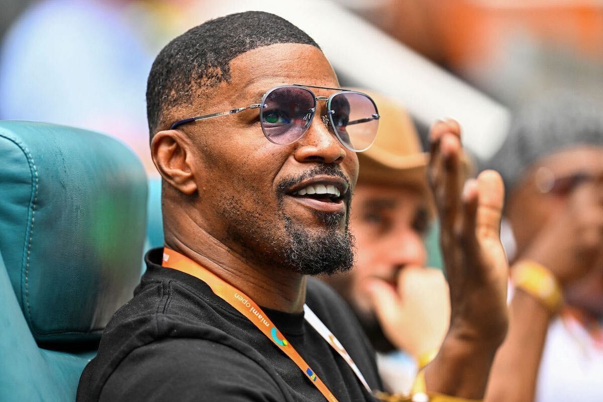 US actor Jamie Foxx attends the mens quater-final match between Christopher Eubanks of the US and Daniil Medvedev of Russia at the 2023 Miami Open at Hard Rock Stadium in Miami Gardens, Florida, on March 30, 2023 (Chandan Khanna/AFP via Getty Images).