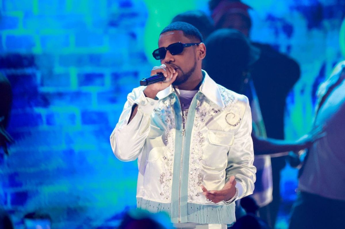 US rapper Fabolous performs on stage during the 2023 BET awards at the Peacock Theater in Los Angeles, June 25, 2023.