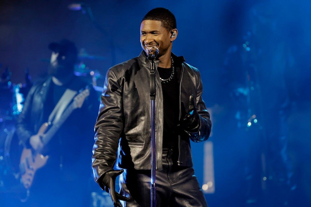 Usher performs onstage during a taping of iHeartRadio’s Living Black 2023 Block Party in Inglewood, California.