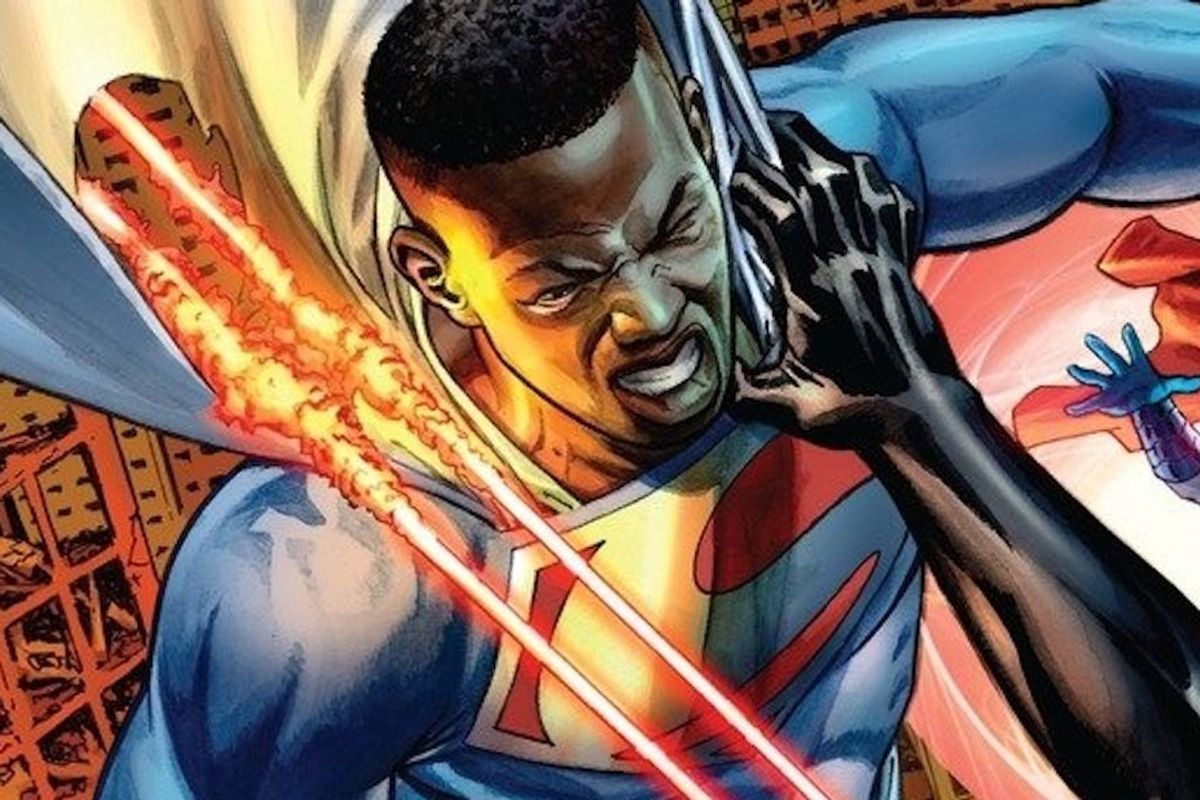 Val-Zod takes on Superman on the cover of DC Comics 'Earth 2: Volume 5'
