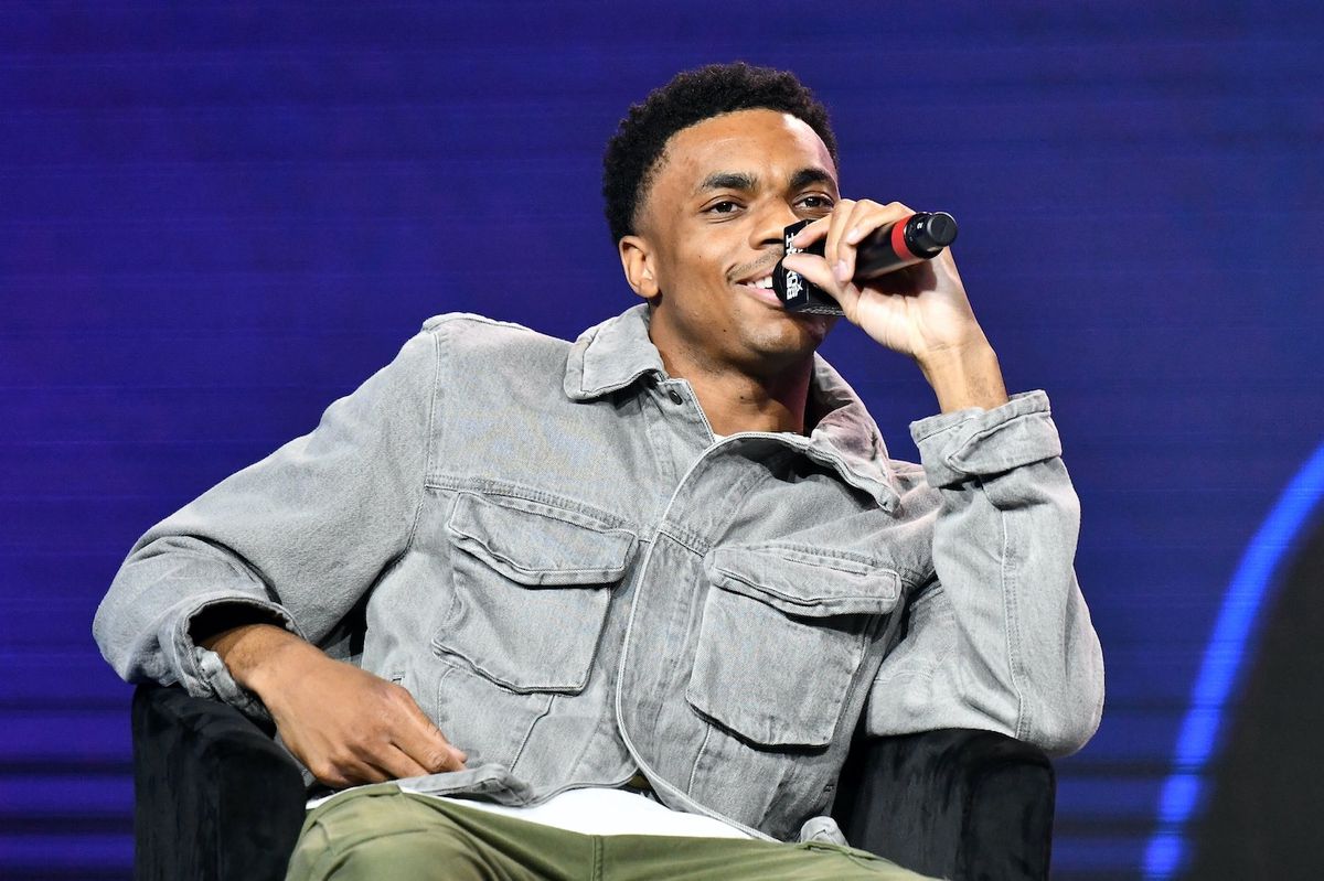 Vince Staples speaking with Diddy at Revolt's 2019 Summit