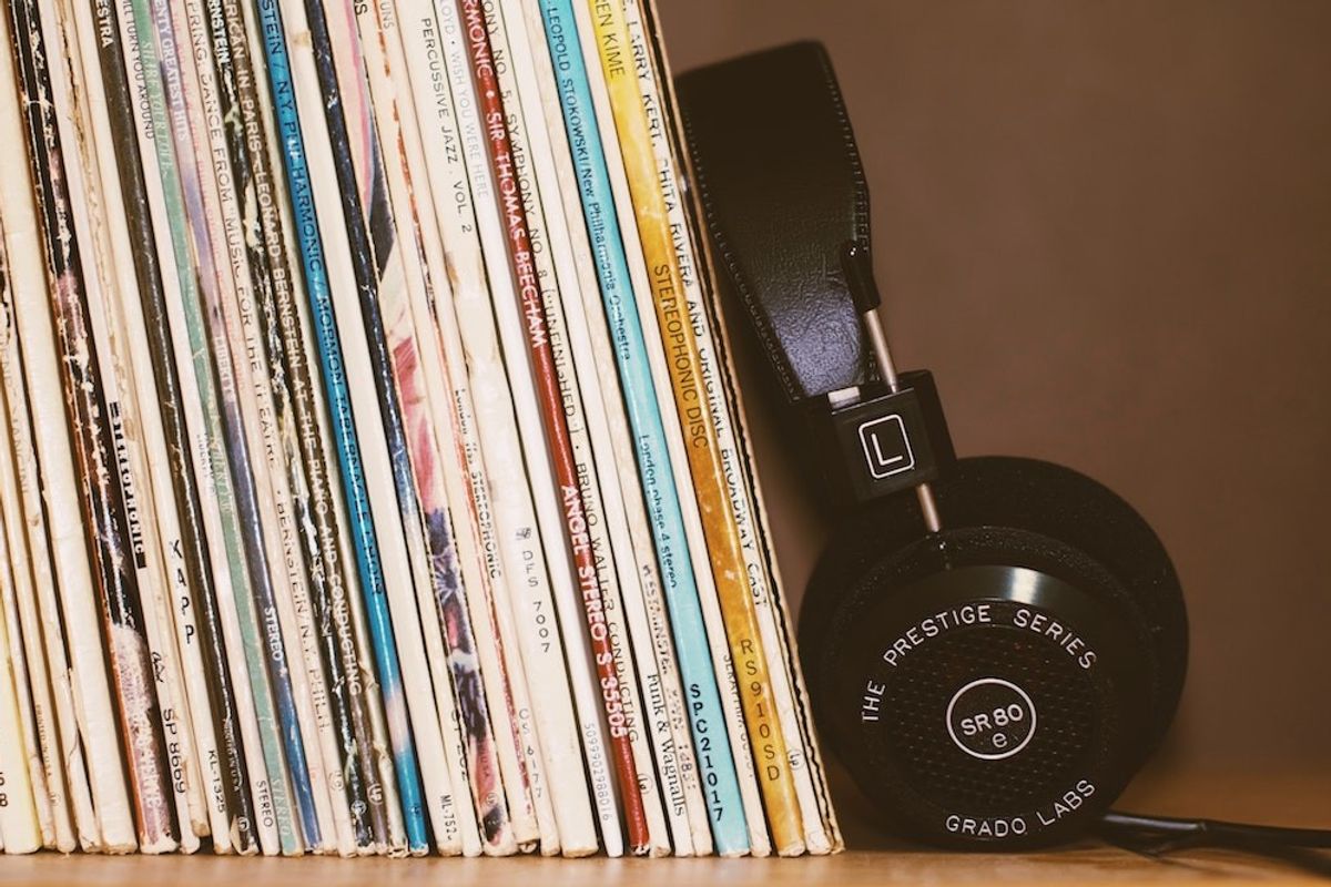 vinyl and headphones