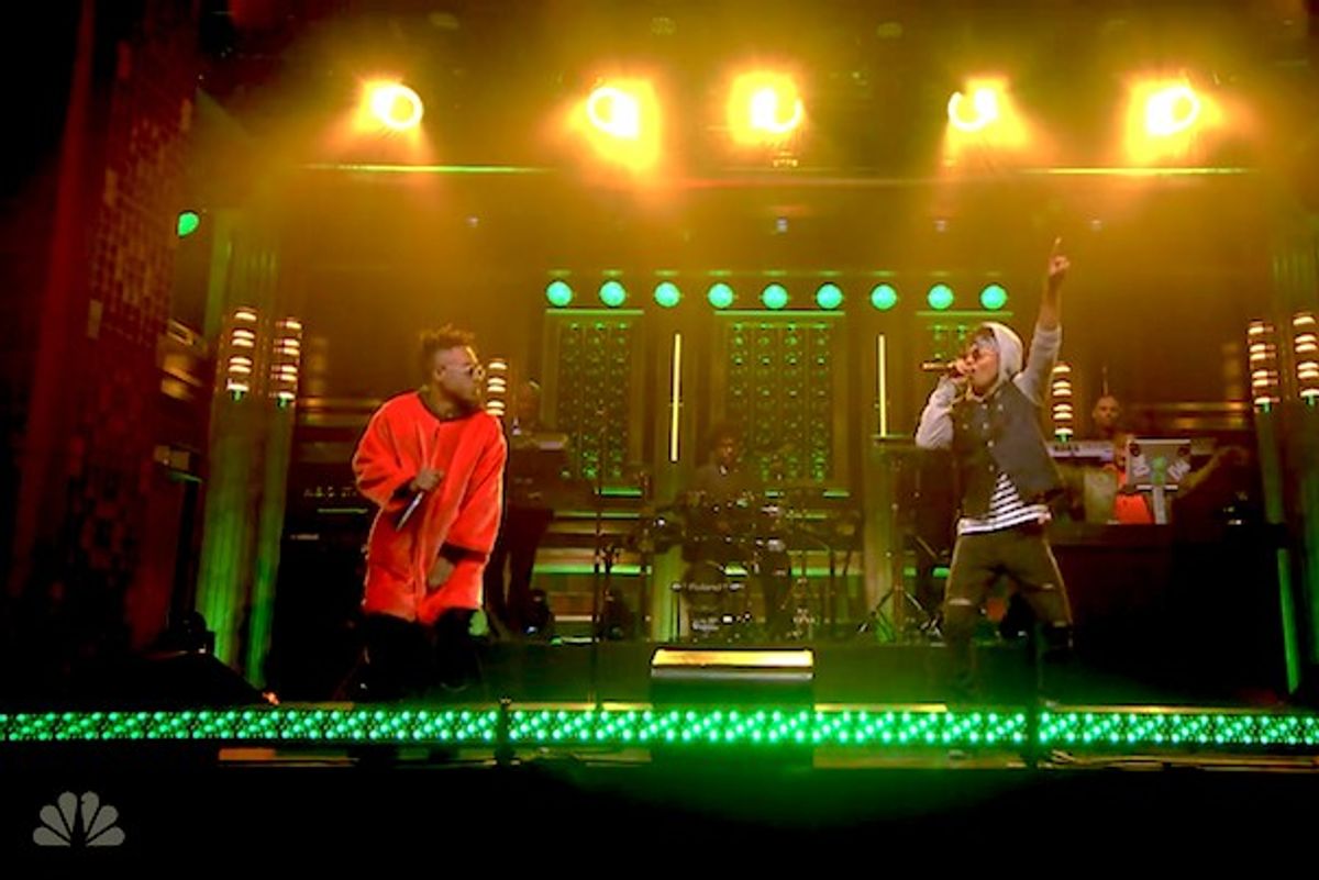 Watch Rae Sremmurd Perform "No Flex Zone" &"No Type" w/ The Roots Live On The Tonight Show
