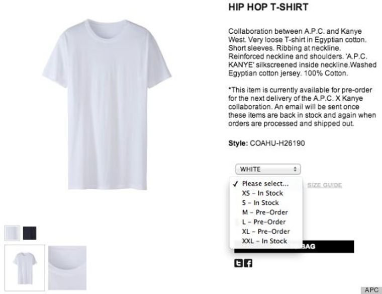 Not Okay, Player: Kanye West's $120 Plain "Hiphop" T-Shirt Sells Out Instantly - Okayplayer