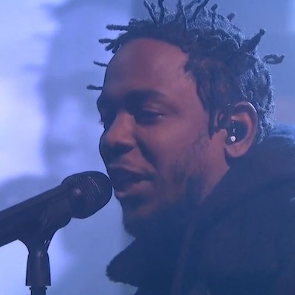 Kendrick Lamar Debuts New Song "Untitled" w/ Bilal & Thundercat Live On The Colbert Report