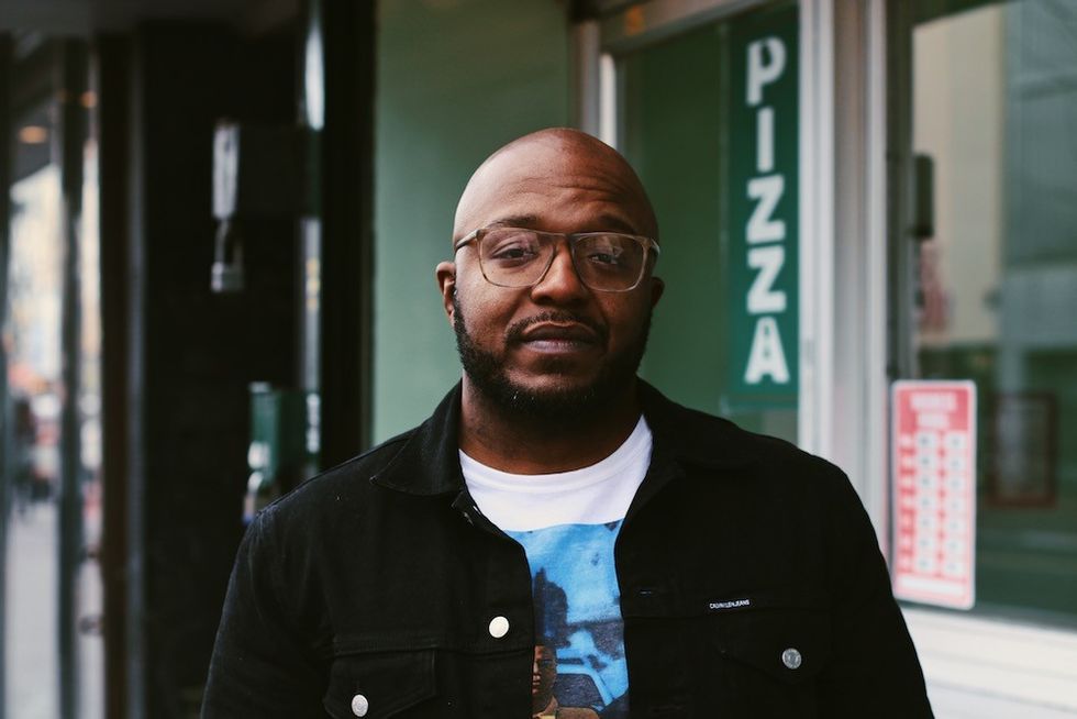 Man with glasses talks about stop-and-frisk