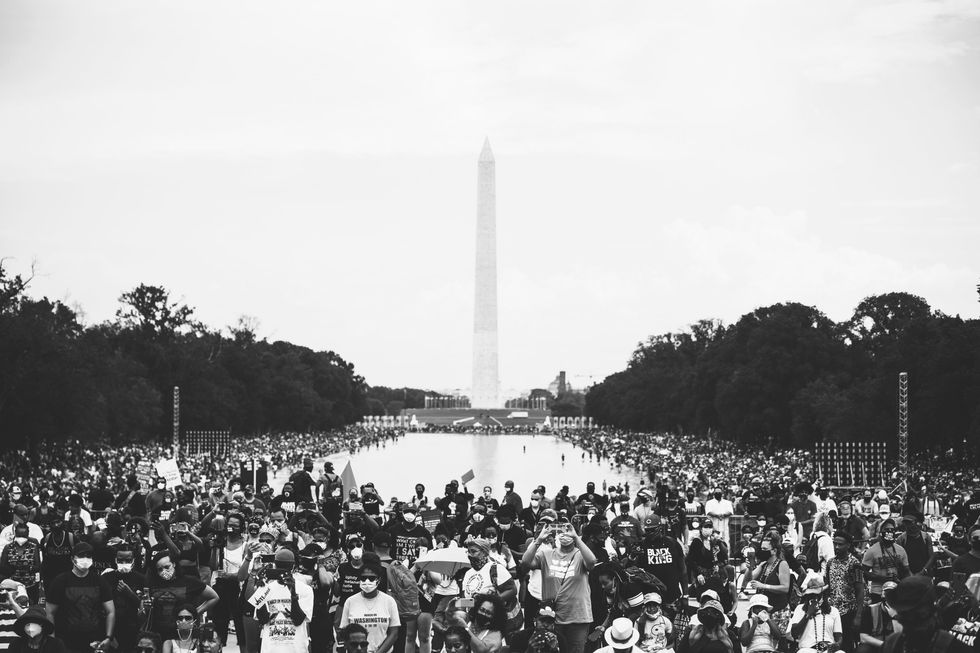 Group of people gathering in Washington, D.C.