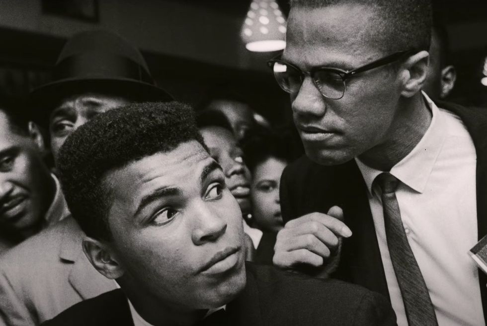 A photo of Muhammad Ali and Malcolm X in the new trailer for the upcoming Netflix documentary, 'Blood Brothers.'