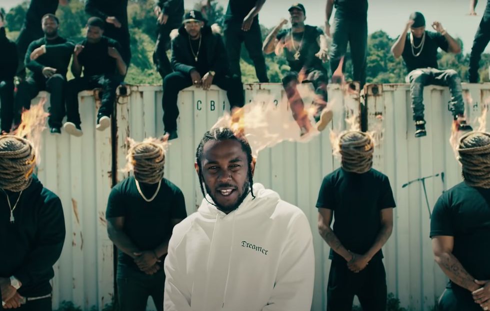Kendrick Lamar in the video for his 2017 single, "Humble."
