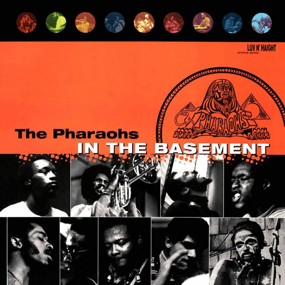 Cover for In The Basement, a previously unreleased album of live recordings by The Pharaohs.