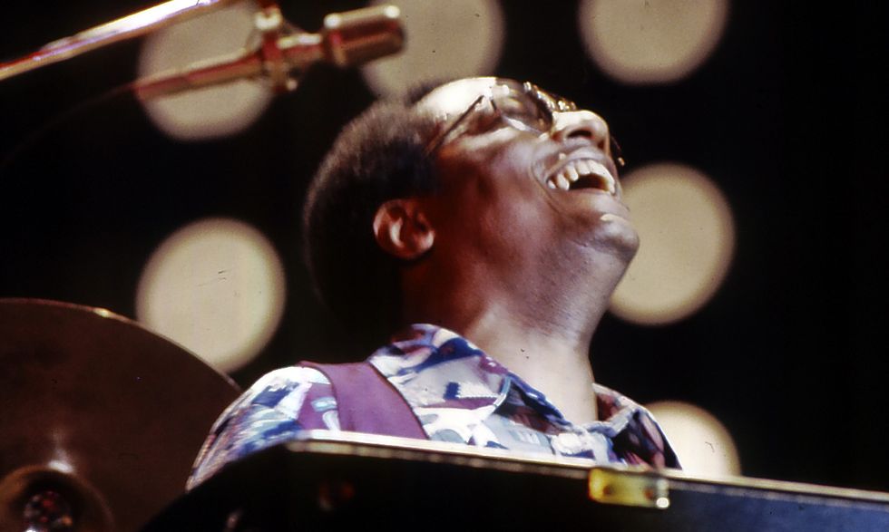 pianist Ramsey Lewis performs at the Operaton Push Expo in Chicago, September 1972.