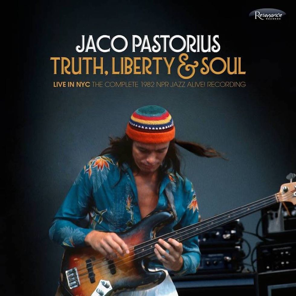Cover a Record Store Day 2022 exclusive pressing of a live Jaco Pastorius show from 1982.