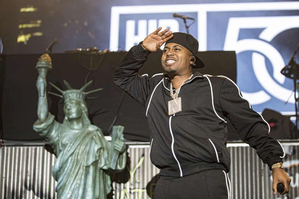 Nas performs on stage on the final night of the "New York State of Mind Tour" at PETCO Park on October 06, 2022 in San Diego, California.