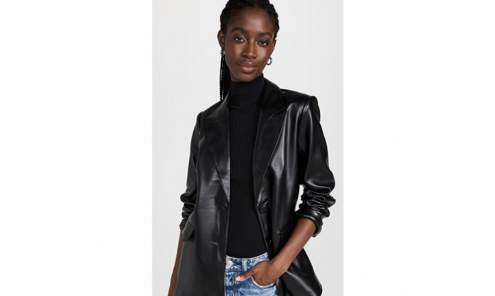Good American Better Than Leather Faux Leather Blazer