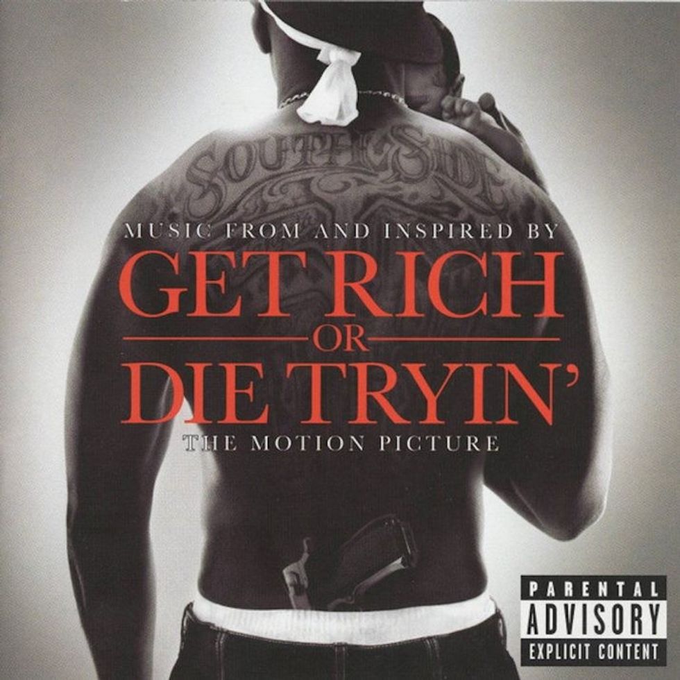 Cover art: 'Get Rich or Die Tryin': Music from and Inspired by the Motion Picture.' hip-hop movie soundtrack