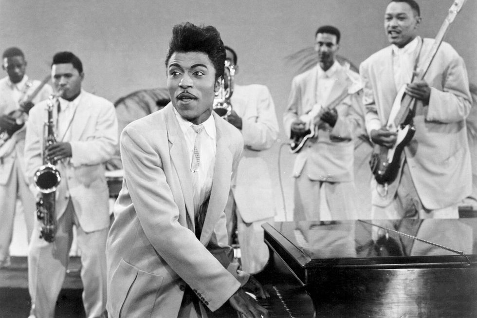 Little Richard performs onstage in circa 1956 (Photo by Michael Ochs Archives/Getty Images).