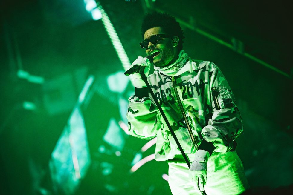 The Weeknd performs with Metro Boomin at the Sahara tent during the 2023 Coachella Valley Music and Arts Festival on April 21, 2023 in Indio, California (Matt Winkelmeyer/Getty Images for Coachella).